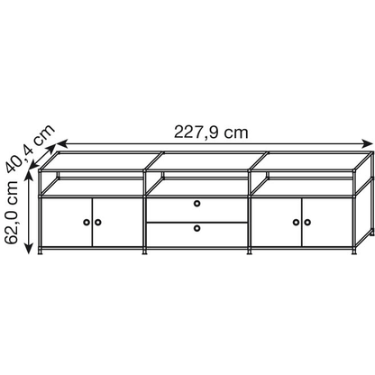 Artikelbild 2 für viasit Sideboard System4, 496621 violettblau 227,9 x 40,4 x 62,0 cm, 1 St., Artikelnummer 501553