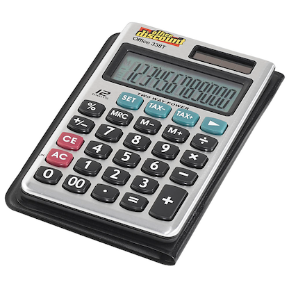 Artikelbild 2 für AKTION: office discount Office 338T Taschenrechner silber/schwarz, Artikelnummer 235554