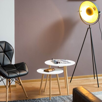 Artikelbild 4 für relaxdays Beistelltische-Set rund Holz weiß, 2 St., Artikelnummer 522381