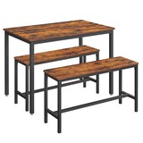 Artikelbild 1 für VASAGLE Sitzgruppe, schwarz Holz, Metall, 3-teilig, Artikelnummer 289409