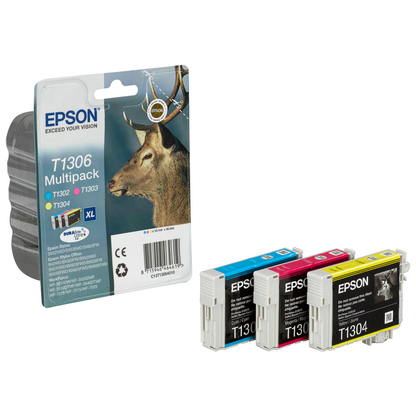 Artikelbild für EPSON T1306XL (Hirsch) cyan, magenta, gelb Druckerpatronen, 3er-Set, Artikelnummer 546119
