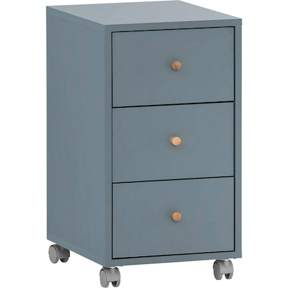 Artikelbild für MÖBELPARTNER 500 Rollcontainer blaugrau 3 Auszüge 32,6 x 39,1 x 59,7 cm, Artikelnummer 823852