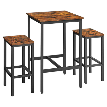 Artikelbild für VASAGLE Bartisch-Set, schwarz Holz, Metall, 3-teilig, Artikelnummer 290359