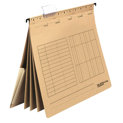 Artikelbild für FALKEN Hängehefter UNIREG Karton natronbraun DIN A4 4x kaufmännische Heftung, 5 St., Artikelnummer 161005