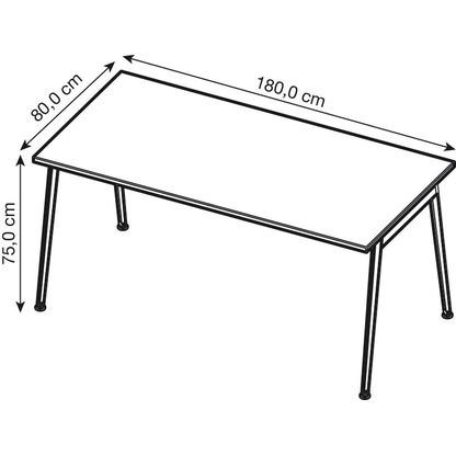 Artikelbild 2 für Quadrifoglio X3 Schreibtisch beton rechteckig, 4-Fuß-Gestell grau 180,0 x 80,0 cm, Artikelnummer 592333