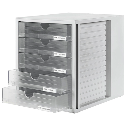 Artikelbild 2 für HAN Schubladenbox System-Box transparent 1450-63D, DIN A4 mit 5 Schubladen, 1 St., Artikelnummer 873707