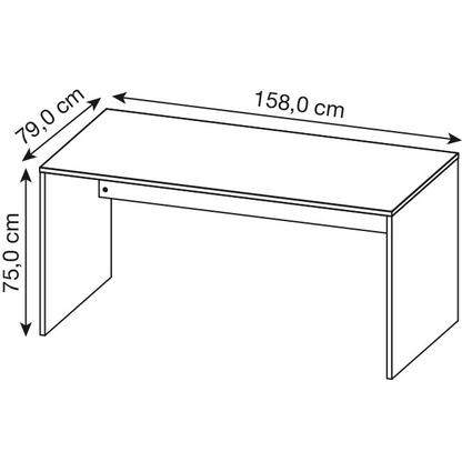 Artikelbild 2 für GERMANIA Lissabon Schreibtisch grafit, navarra-eiche rechteckig, Wangen-Gestell grau 158,0 x 79,0 cm, Artikelnummer 881567