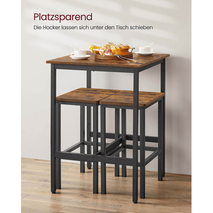 Artikelbild 6 für VASAGLE Bartisch-Set, schwarz Holz, Metall, 3-teilig, Artikelnummer 290359