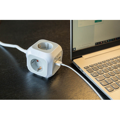 Artikelbild 5 für brennenstuhl ALEA-Power 2-fach Steckdosenwürfel 1,4 m grau mit USB-Buchse, Artikelnummer 853940