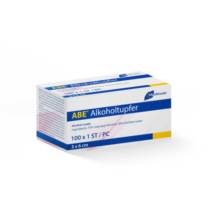 Artikelbild für Meditrade® Alkoholtupfer ABE® 4465 weiß, 100 St., Artikelnummer 562849