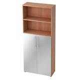 Artikelbild 1 für HAMMERBACHER Regalschrank Altus, V4770/N/S/BM nussbaum, silber 80,0 x 34,6 x 188,0 cm, 1 St., Artikelnummer 966044