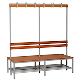 Artikelbild 1 für Gürkan Garderobenbank mit Haken und Schuhrost 107376 grau, buche Holz 200,0 cm, Artikelnummer 562874