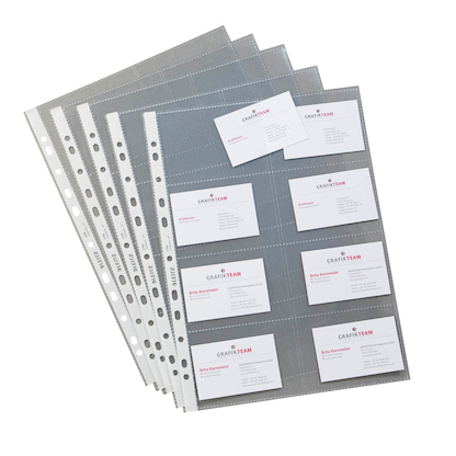 Artikelbild für LEITZ Visitenkartenhüllen DIN A4 glasklar glatt 0,10 mm, 10 St., Artikelnummer 385017