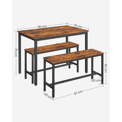 Artikelbild 8 für VASAGLE Sitzgruppe, schwarz Holz, Metall, 3-teilig, Artikelnummer 289409