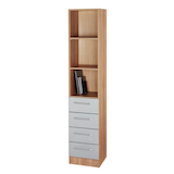 Artikelbild 1 für HAMMERBACHER Regalschrank Prokura, V7600/N/S/RE nussbaum, silber 40,6 x 42,0 x 200,4 cm, 1 St., Artikelnummer 980292