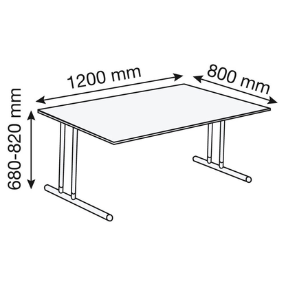 Artikelbild 2 für Kerkmann Schreibtisch anthrazit rechteckig, C-Fuß-Gestell chrom 120,0 x 80,0 cm, Artikelnummer 238024