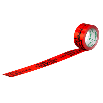Artikelbild 2 für SUPRA Warnklebeband Vorsicht! Hochempfindliche Elektrogeräte rot/schwarz 50,0 mm x 66,0 m 1 Rolle, Artikelnummer 173815