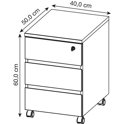 Artikelbild 2 für GERMANIA Lissabon Rollcontainer grafit, navarra-eiche 3 Auszüge 41,0 x 50,0 x 60,0 cm, Artikelnummer 881617