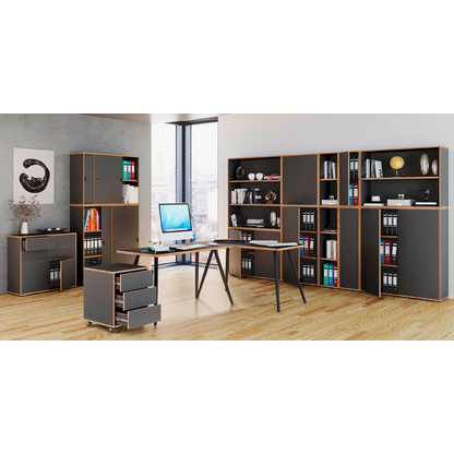 Artikelbild 4 für VCM my office Salia Schreibtisch anthrazit rechteckig, 4-Fuß-Gestell schwarz 110,0 x 50,0 cm, Artikelnummer 405066