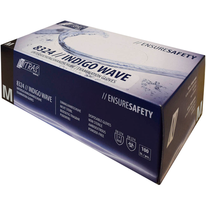 Artikelbild 3 für NITRAS MEDICAL unisex Einmalhandschuhe INDIGO WAVE dunkelblau Größe M, 100 St., Artikelnummer 684714