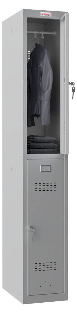 Spind Locker phoenix Spind Locker grau PL1230GGK, 2 Schließfächer 30,0 x 50,0 x 183 ...