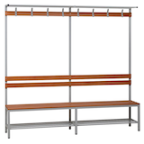 Artikelbild 1 für Gürkan Garderobenbank mit Haken und Schuhrost 107316 grau, buche Holz 200,0 cm, Artikelnummer 562898