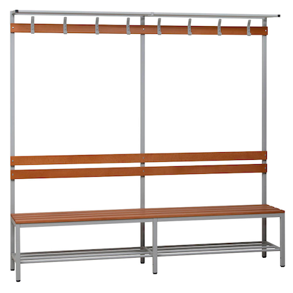 Artikelbild für Gürkan Garderobenbank mit Haken und Schuhrost 107316 grau, buche Holz 200,0 cm, Artikelnummer 562898