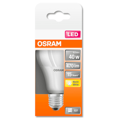 Artikelbild 5 für OSRAM LED-Lampe STAR CLASSIC A 40 E27 4,9 W matt, 1 St., Artikelnummer 308482