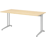 Artikelbild 1 für HAMMERBACHER Altus Schreibtisch ahorn rechteckig, C-Fuß-Gestell silber 160,0 x 80,0 cm, Artikelnummer 962522