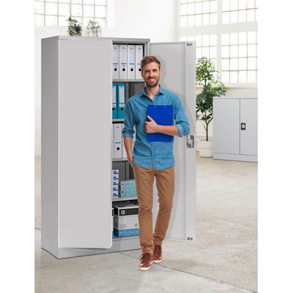 Artikelbild 10 für Gürkan Stahlschrank 100064 lichtgrau 4 Fachböden 92,0 x 42,0 x 195,0 cm, zerlegt, 1 St., Artikelnummer 552968