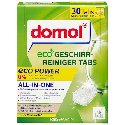 Artikelbild für domol eco POWER ALL-IN-ONE Spülmaschinentabs 30 St., Artikelnummer 591196