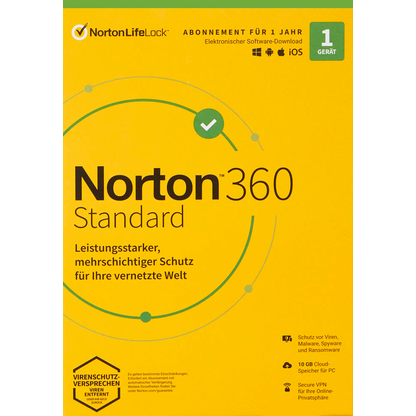 Artikelbild 2 für Norton 360 Standard Sicherheitssoftware Vollversion (PKC), Artikelnummer 720163
