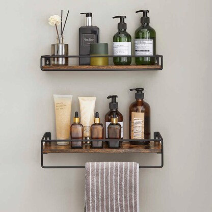 Artikelbild 4 für VASAGLE Wandregale-Set vintagebraun, schwarz 40,0 x 15,5 x 9,5/5,0 cm, 1 St., Artikelnummer 759587