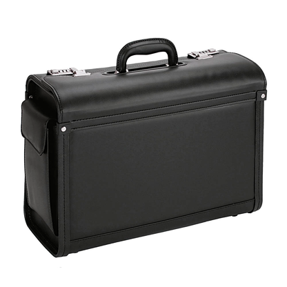 Artikelbild 2 für Alassio Pilotenkoffer GENOVA Lederimitat schwarz 46,0 x 20,5 x 35,0 cm, Artikelnummer 143305