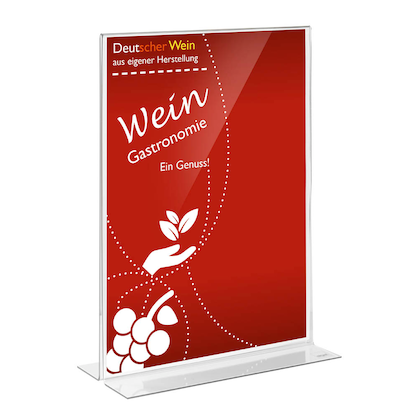 Artikelbild für SIGEL gerade Tischaufsteller DIN A4 beidseitig, 1 St., Artikelnummer 113550