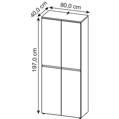 Artikelbild 2 für GERMANIA Aktenschrank Lissabon, 4266-549 grafit 4 Fachböden 80,0 x 40,0 x 197,0 cm, Artikelnummer 881633