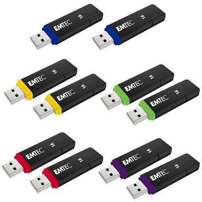 Artikelbild für EMTEC USB-Sticks Flash Drives rot, gelb, blau, grün, lila 16 GB, 10 St., Artikelnummer 883563