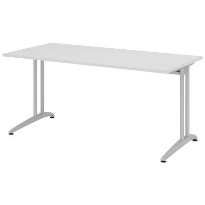 Artikelbild 6 für HAMMERBACHER Altus Schreibtisch lichtgrau rechteckig, C-Fuß-Gestell silber 160,0 x 80,0 cm, Artikelnummer 203380
