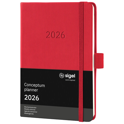 Artikelbild 4 für SIGEL Taschenkalender Conceptum 2026 rot, 1 St., Artikelnummer 568616