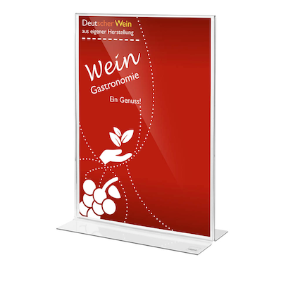 Artikelbild 2 für SIGEL gerade Tischaufsteller DIN A4 beidseitig, 1 St., Artikelnummer 113550