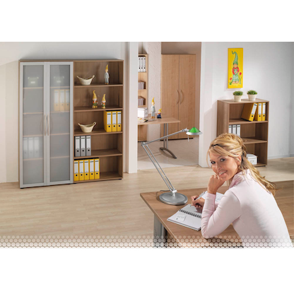 Artikelbild 6 für HAMMERBACHER Altus Vitrine nussbaum 4 Fachböden, Artikelnummer 966010