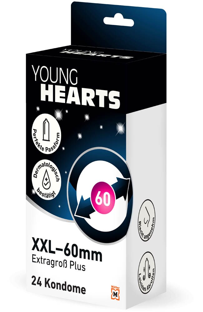 YOUNG HEARTS Kondome XXL - Extragro Plus, 24 St. | office discount