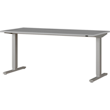 Artikelbild 1 für GERMANIA Agenda Office Schreibtisch lichtgrau rechteckig, T-Fuß-Gestell silber 160,0 x 80,0 cm, Artikelnummer 121883