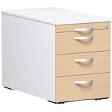 Artikelbild 1 für geramöbel Flex Rollcontainer weiß, buche 4 Auszüge 43,8 x 80,0 x 56,5 cm, Artikelnummer 882720