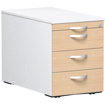 Artikelbild für geramöbel Flex Rollcontainer weiß, buche 4 Auszüge 43,8 x 80,0 x 56,5 cm, Artikelnummer 882720