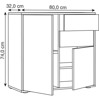 Artikelbild 2 für VCM my office Aktenschrank Salia, 920758 weiß, honig-eiche 80,0 x 32,0 x 74,0 cm, 1 St., Artikelnummer 364477