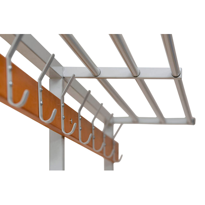 Artikelbild 3 für Gürkan Garderobenbank mit Haken und Schuhrost 107316 grau, buche Holz 200,0 cm, Artikelnummer 562898