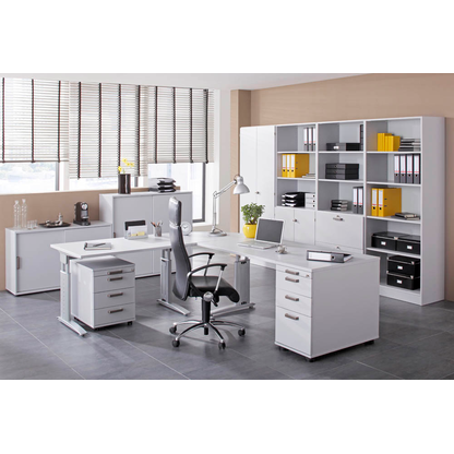 Artikelbild 4 für HAMMERBACHER Aktenschrank Haziender, V6100/5/5/SG lichtgrau 4 Fachböden 80,0 x 42,0 x 200,4 cm, Artikelnummer 792531