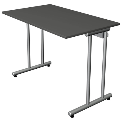 Artikelbild für Kerkmann Smart office Schreibtisch anthrazit rechteckig, C-Fuß-Gestell silber 100,0 x 60,0 cm, Artikelnummer 488482