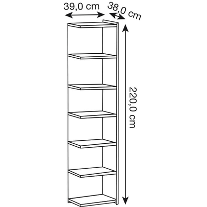 Artikelbild 2 für Kerkmann Aktenregal Lago weiß 39,0 x 38,0 x 220,0 cm, 1 St., Artikelnummer 308472